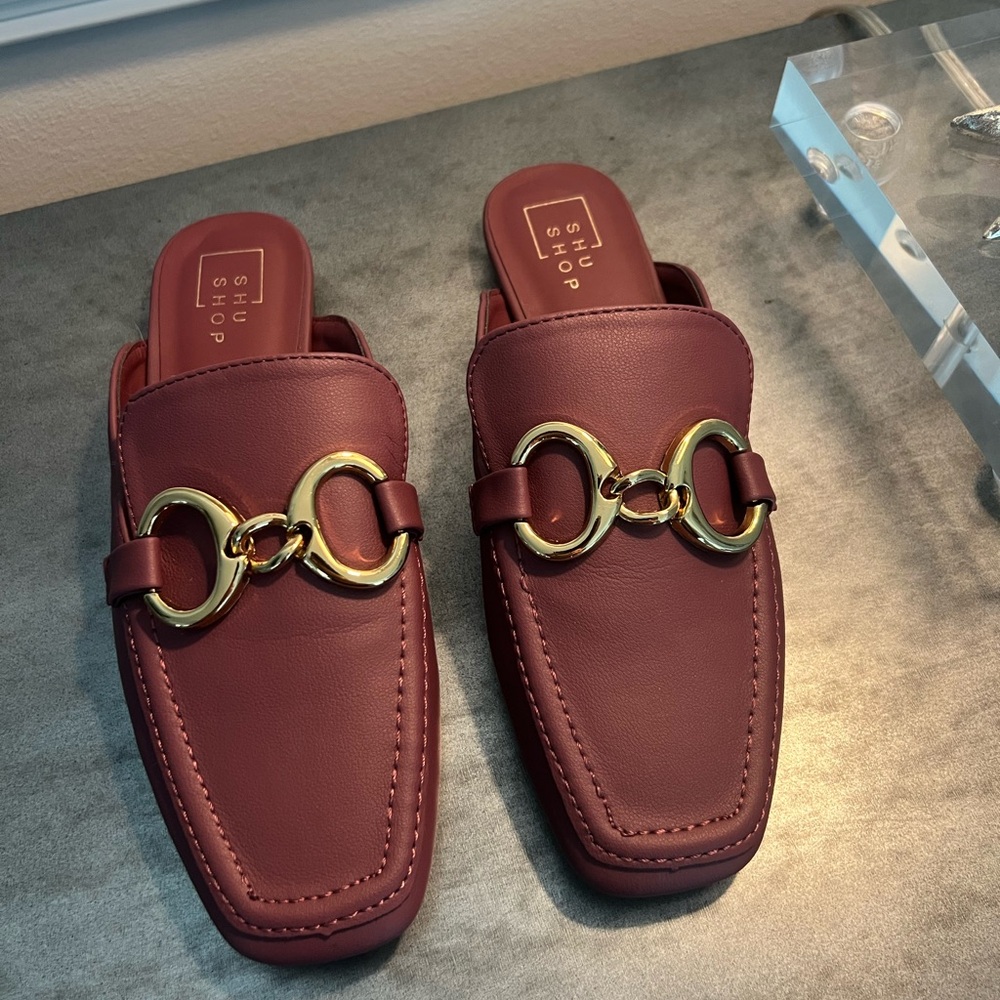 ShuShop Andromeda Mules with Gold Accents